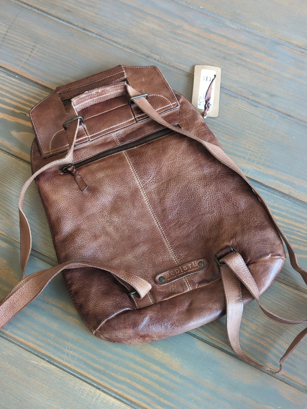 Bed|Stu “Patsy” Leather Backpack – Tan Rustic – Handcrafted & Gorgeous - Picture 7 of 13